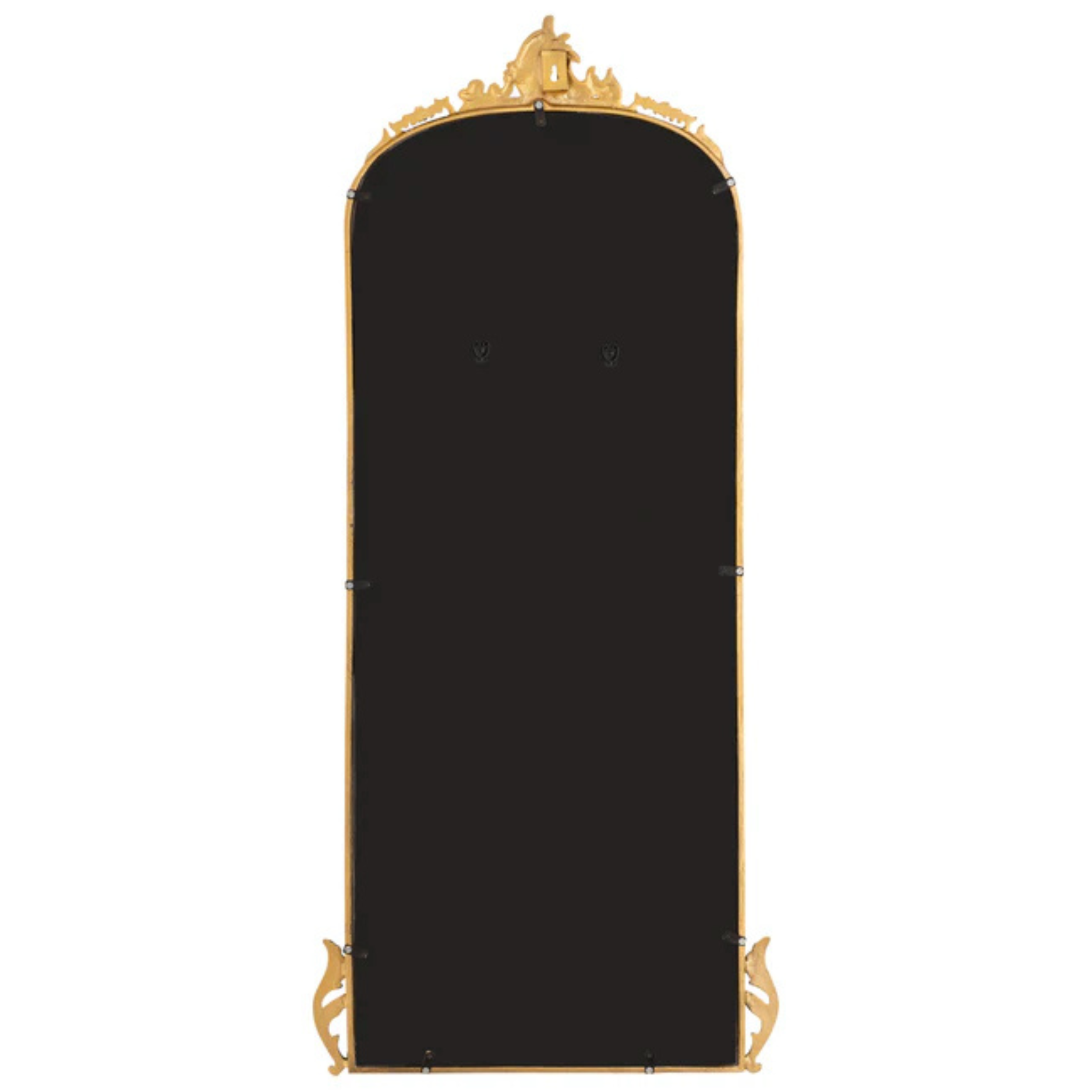 Elegant Victorian Arched Full-Length Wall Mirror with Ornate Detailing