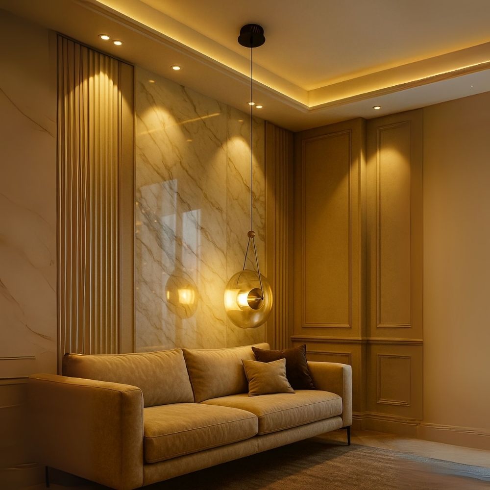 Modern Pearl Black Pendant Light With Smoke Grey and Amber Glass Globe