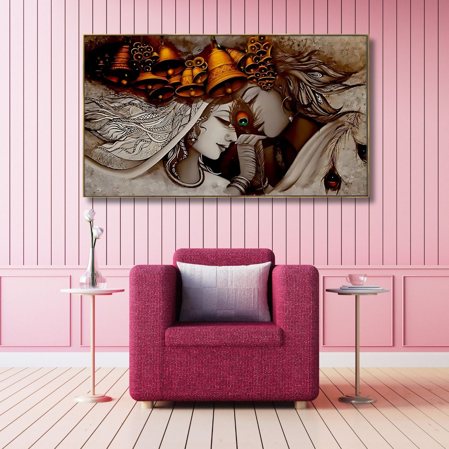 Charming Radha Krishna Divine Canvas Art For Elegant Decor