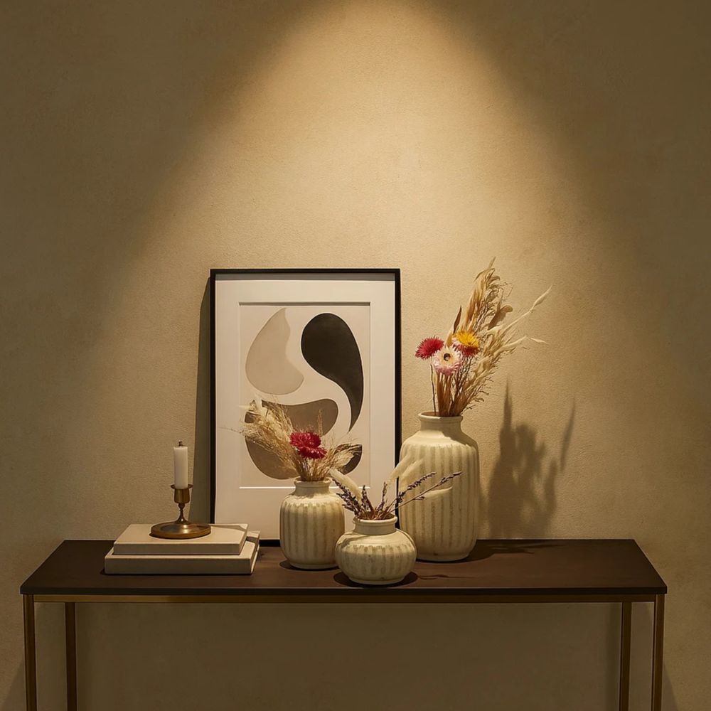 Rustic Handmade Ceramic Pottery Vase Set of 3 With Dried Bunch