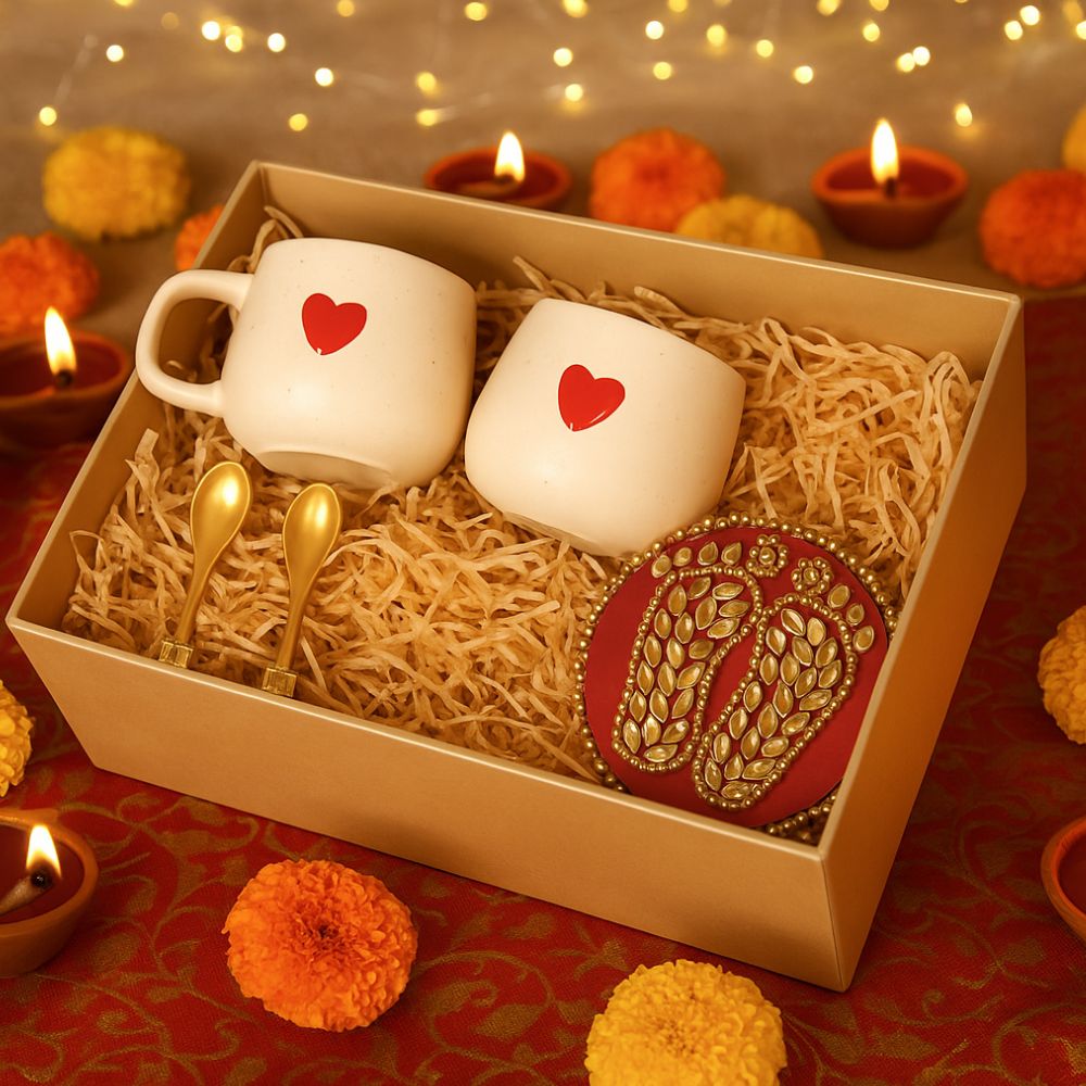 Heartfelt Dil Se Diwali Gift Box With Mugs, Spoons & Blessings