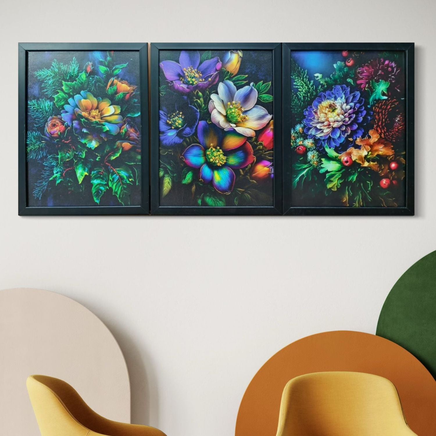 Vibrant Multicolor Floral Wall Art Set For Nature-Inspired Interiors