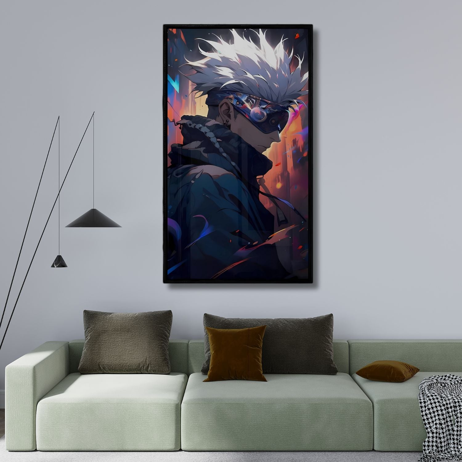 Abstract Satoru Gojo Jujutsu Kaisen Star Aura Anime Canvas Art