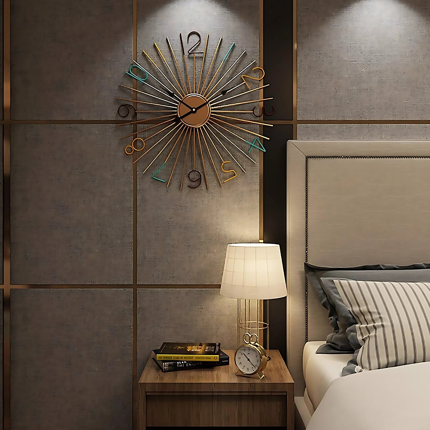 Large Color Numbers Wall Clock Adding Vibrant Charm Decor