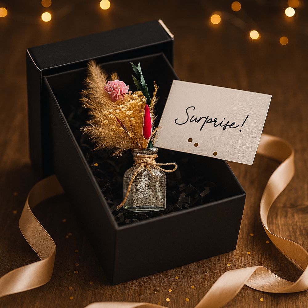 Sweet Blossom Decorative Floral Jar in Elegant Diwali Gift Set