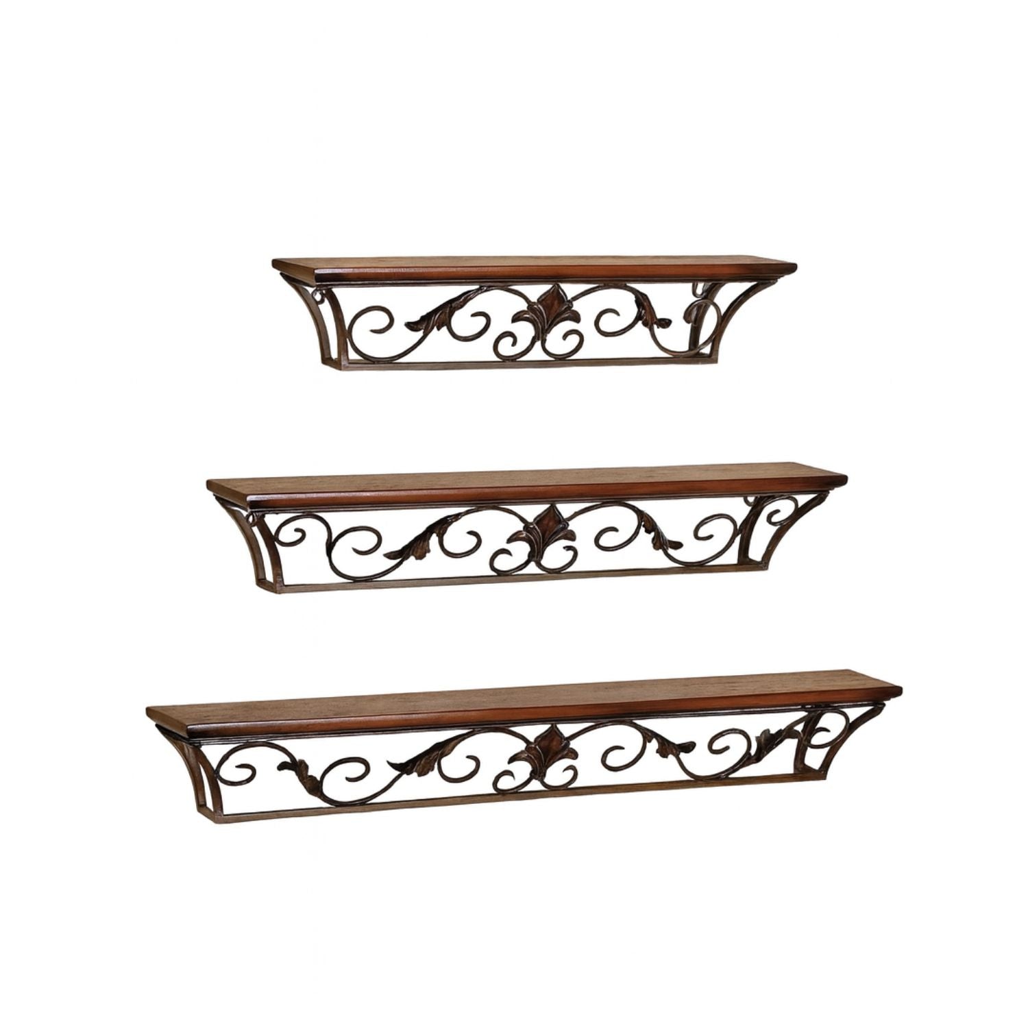 Abstract Wooden Wall Shelves Set of 3 - Decorative & Functional Storage