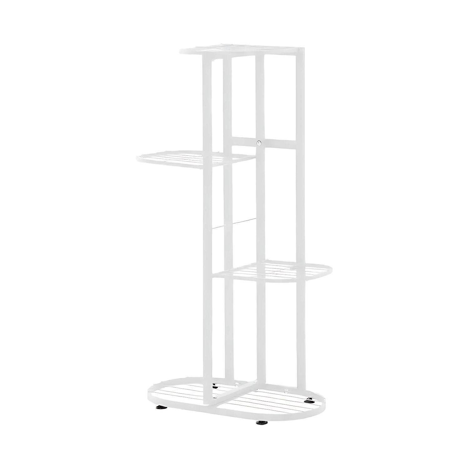 Modern 4 Tier Step-Style Metal Plant Stand For Indoor Outdoor Display
