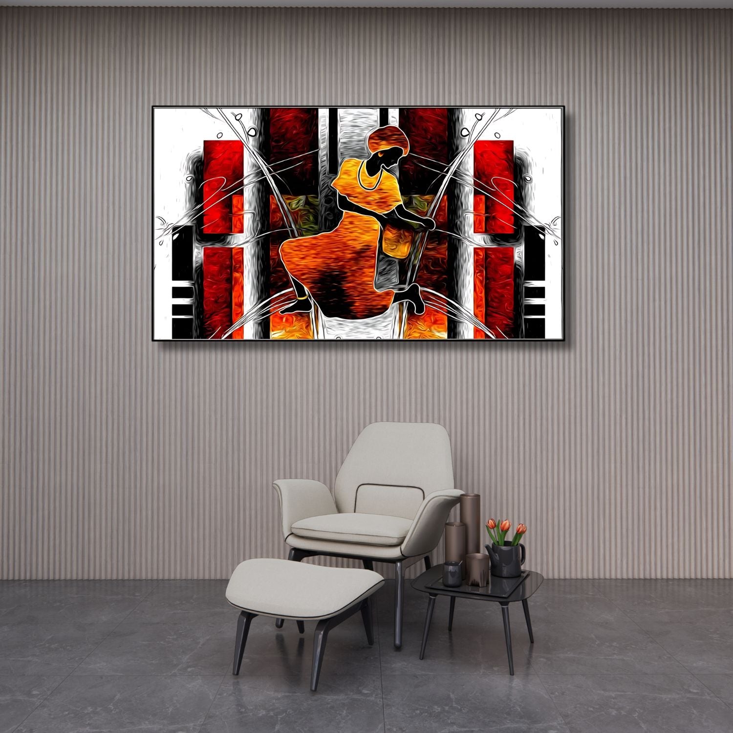 Abstract African Woman Modern Art Canvas Wall Decor Painting
