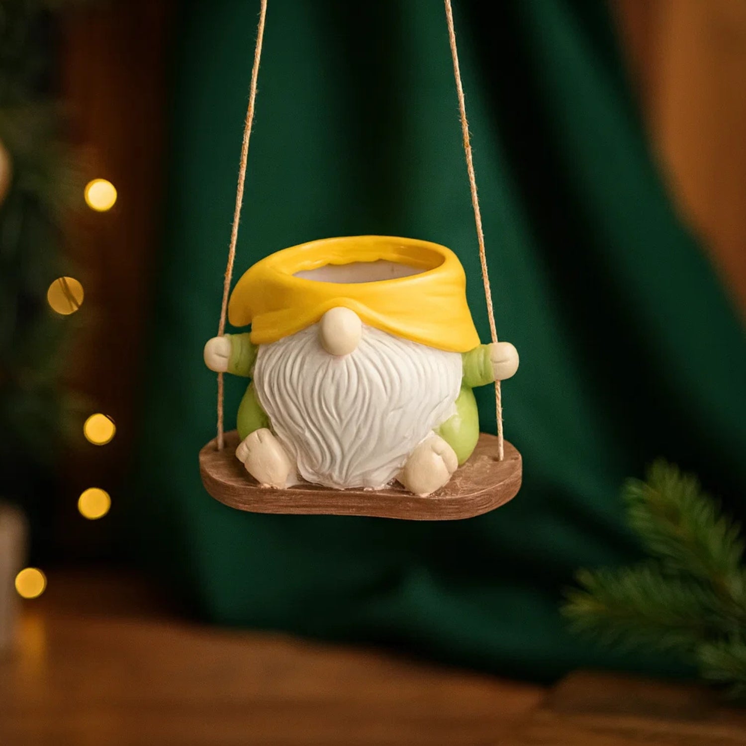 Charming Hanging Santa Pot of Joy Decorative Festive Planter