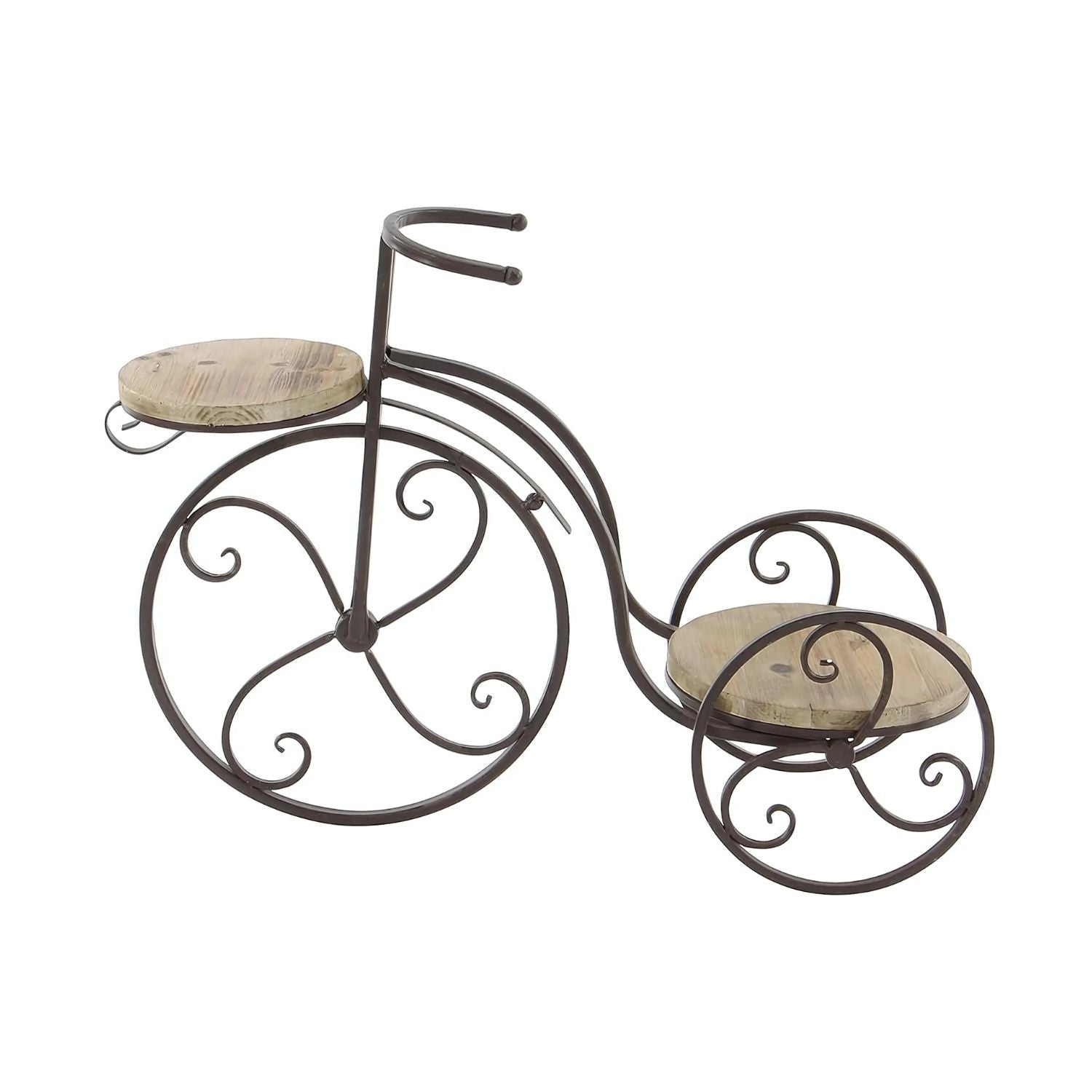 Vintage Bicycle Style Free Form Multi-Tiered Metal Plant Stand