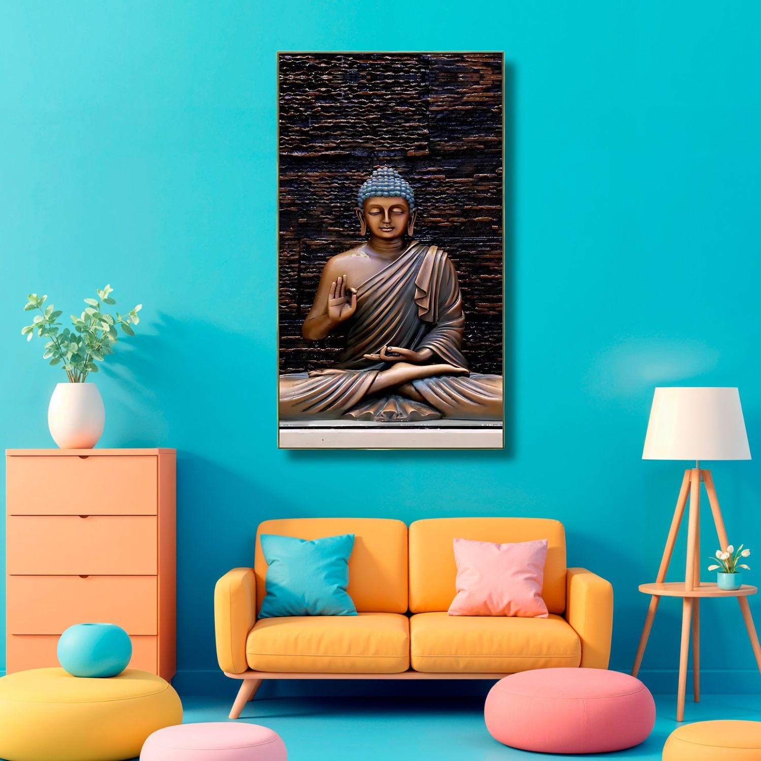 Elegant Meditating Buddha Canvas Wall Art For Peaceful Decor
