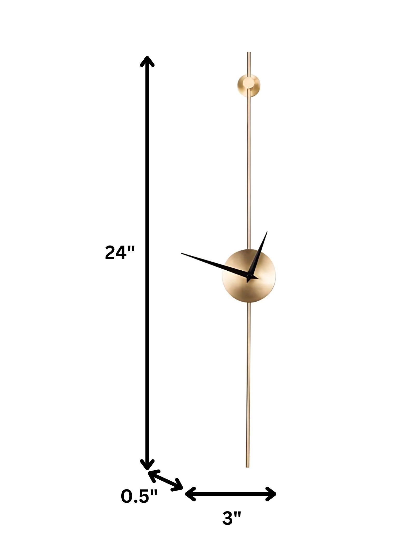 Minimal Golden Iron Wall Clock Elevating Luxury Interiors