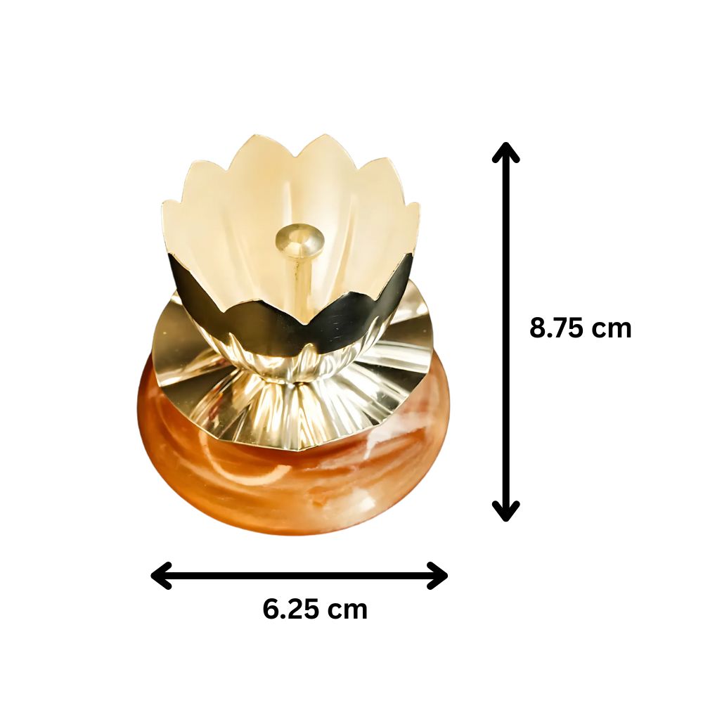 Elegant Silver Plated Shanti Deep With Lotus Design For Puja