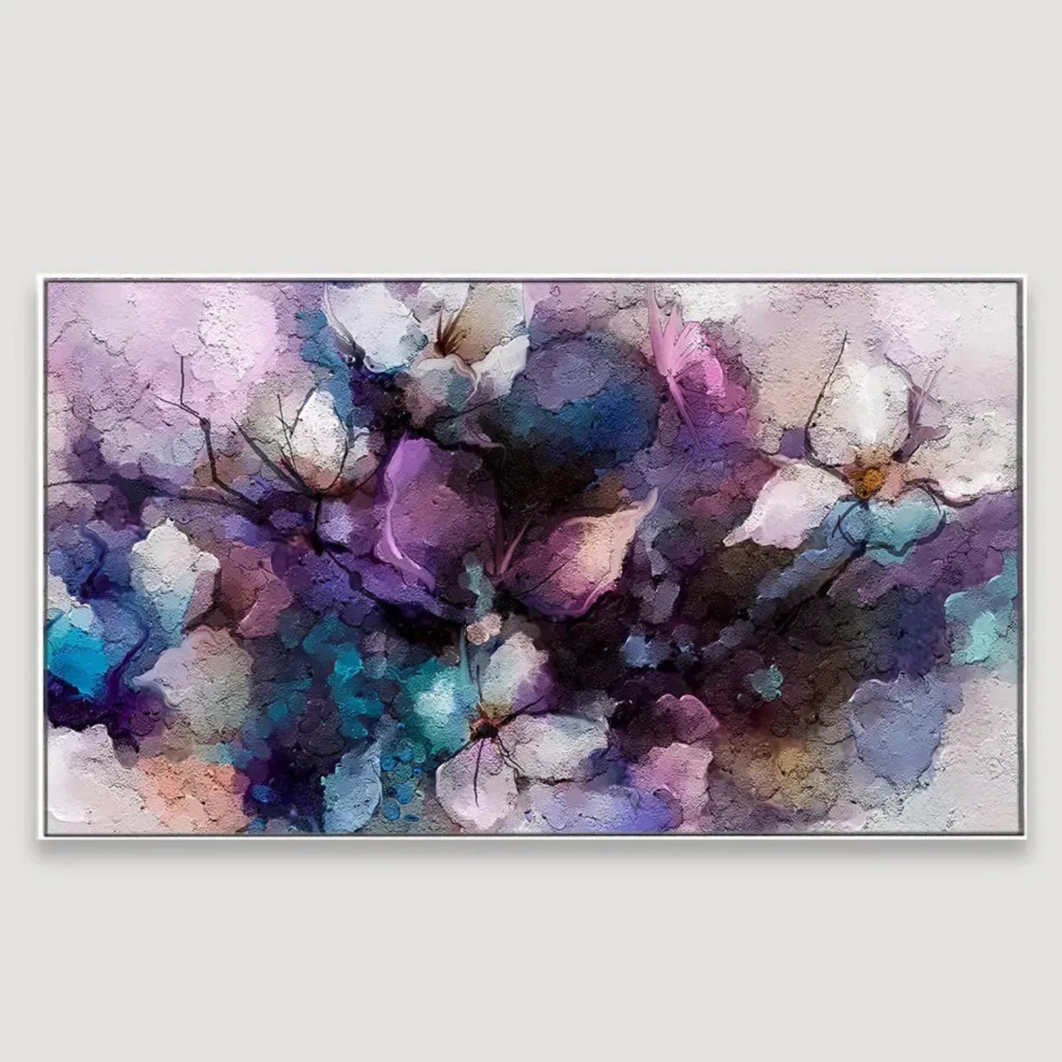 Beautiful Elegant Purple Floral Artwork For Modern Wall Decor