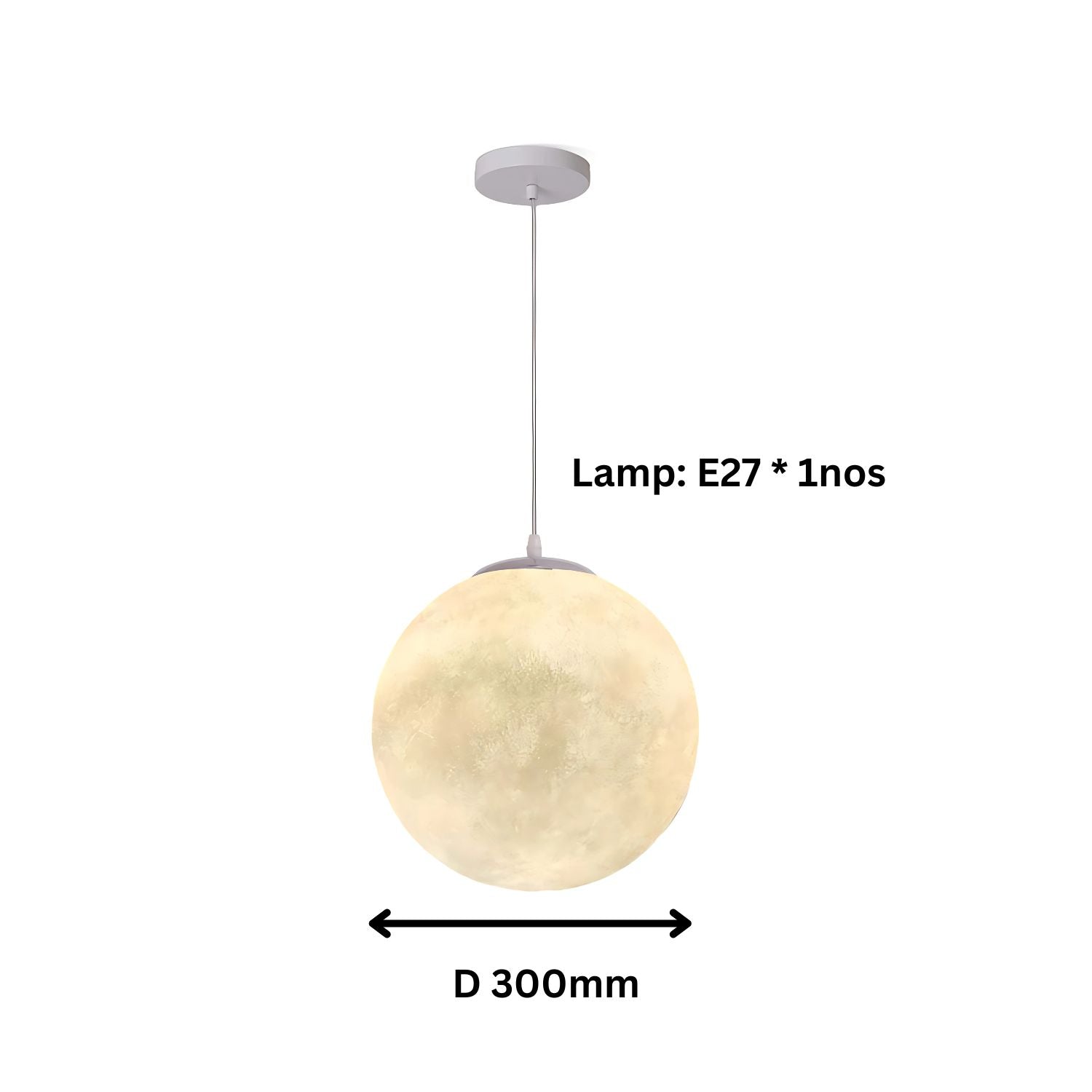 Elegant Milky Globe Pendant Light - Polyethylene Hanging Lamp