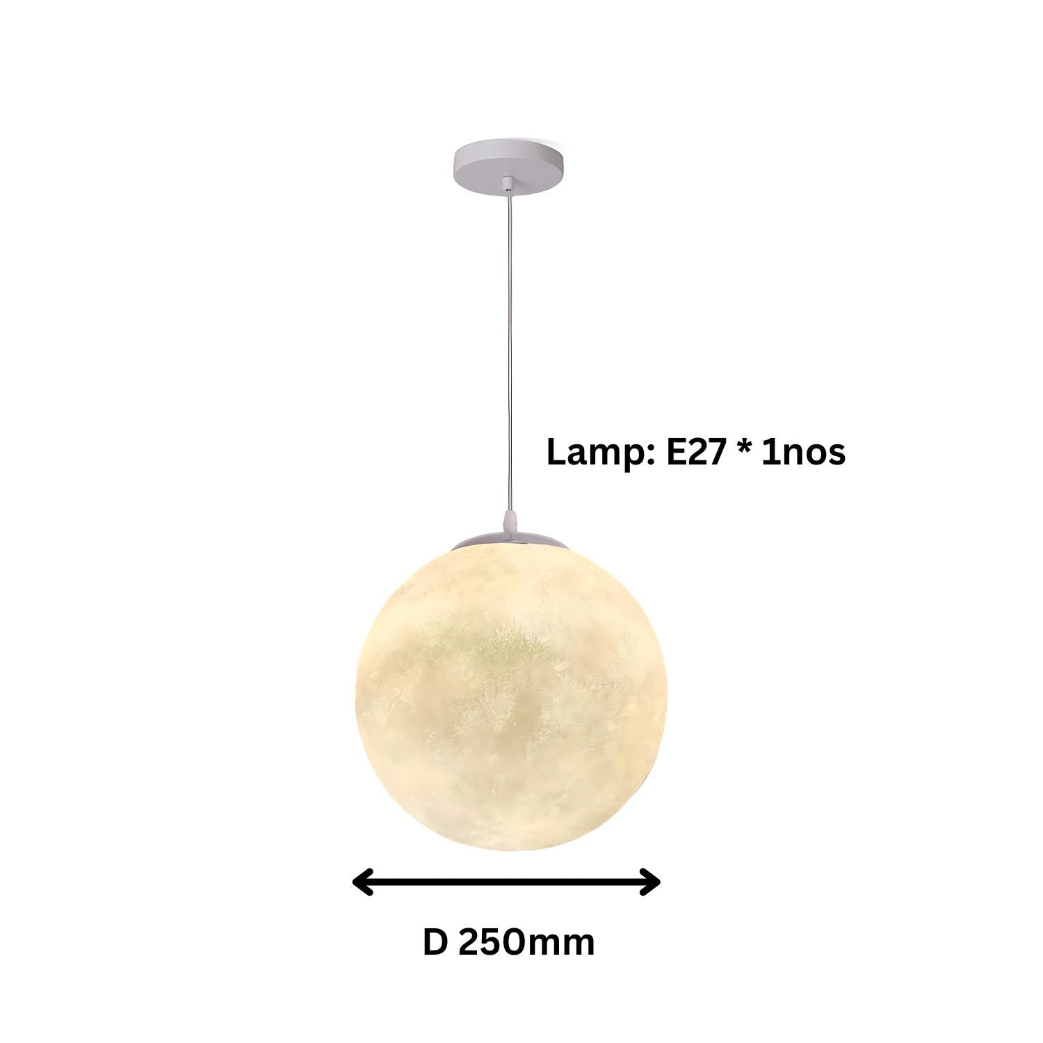 Elegant Milky Globe Pendant Light - Polyethylene Hanging Lamp