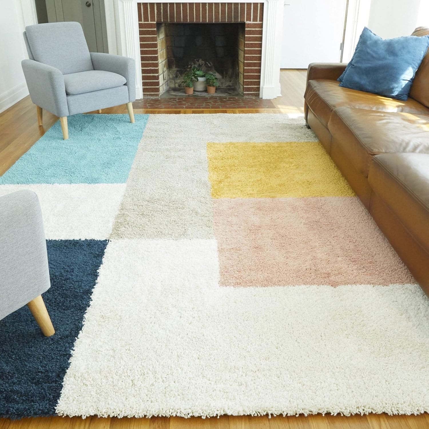 Block Geometric Area Rug - Nestern