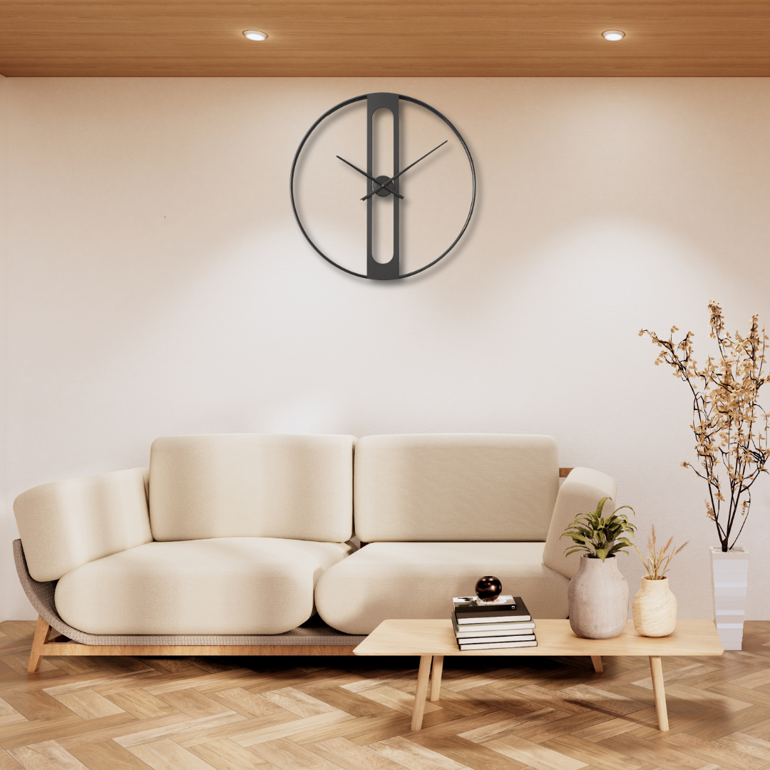Capsule Metal Wall Clock – Modern Minimalist Décor