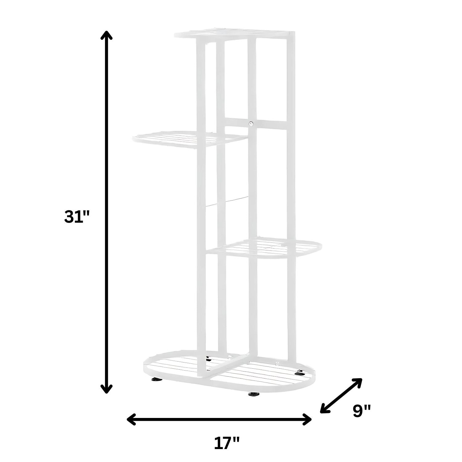 Modern 4 Tier Step-Style Metal Plant Stand For Indoor Outdoor Display