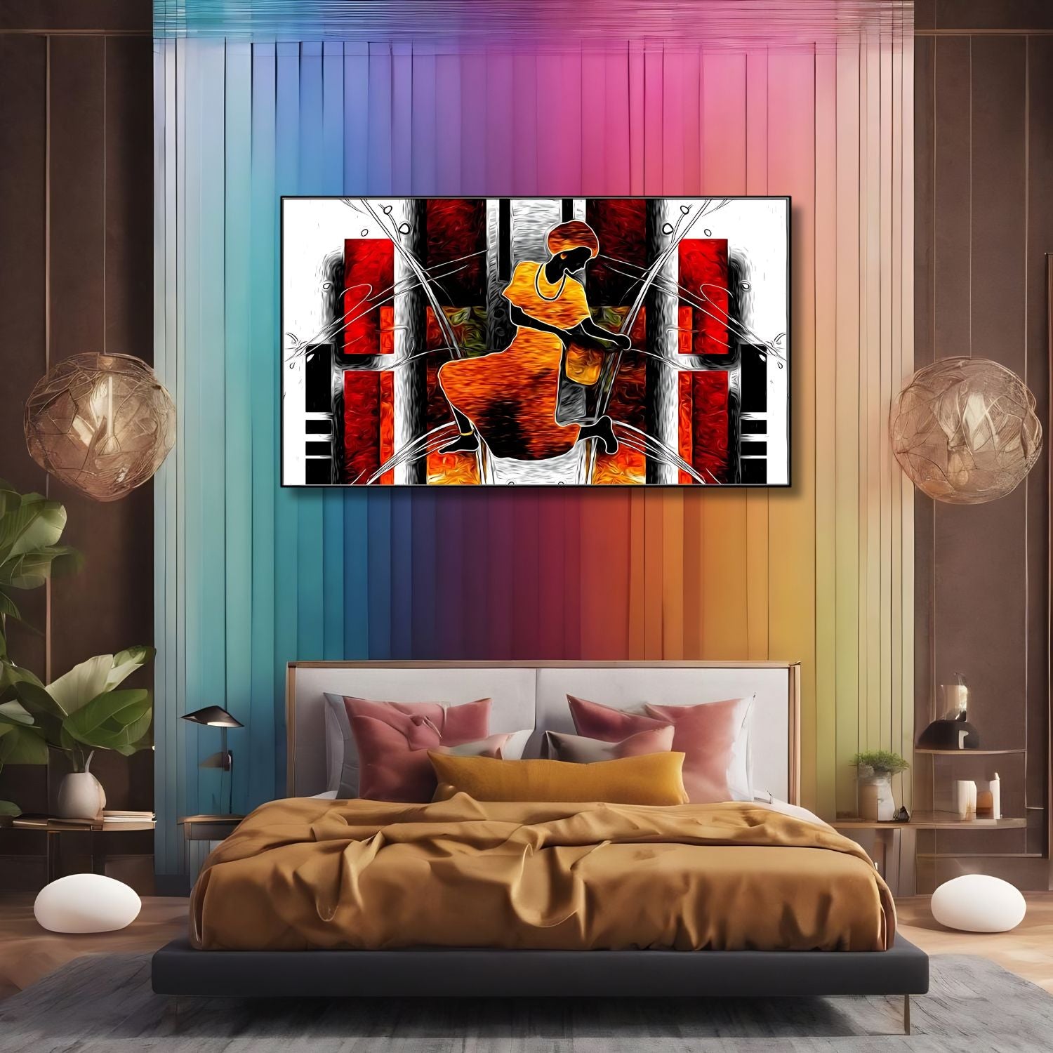 Abstract African Woman Modern Art Canvas Wall Decor Painting
