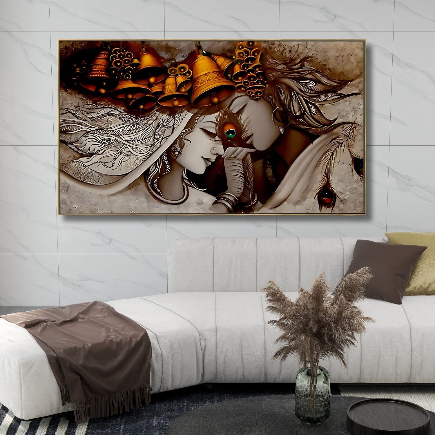 Charming Radha Krishna Divine Canvas Art For Elegant Decor