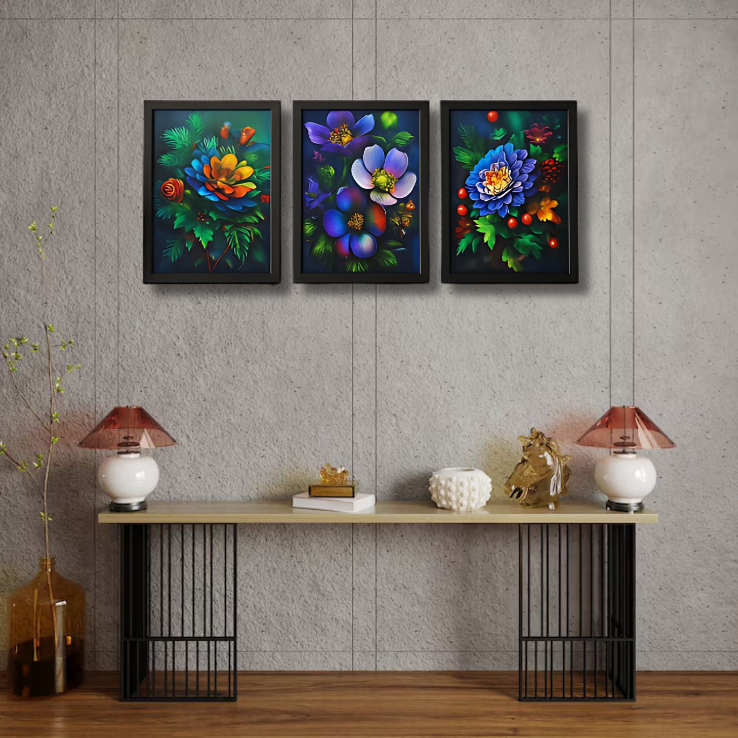 Vibrant Multicolor Floral Wall Art Set For Nature-Inspired Interiors