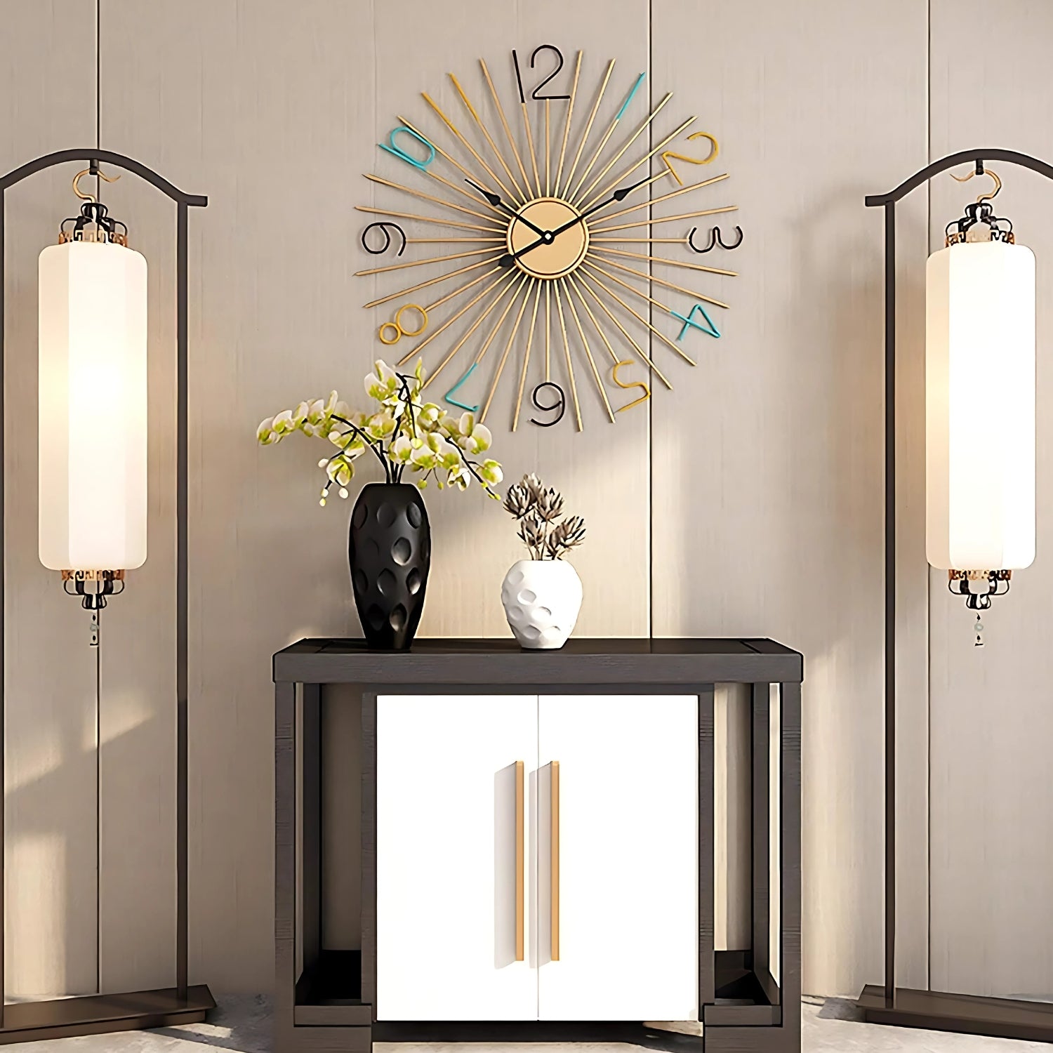 Large Color Numbers Wall Clock Adding Vibrant Charm Decor