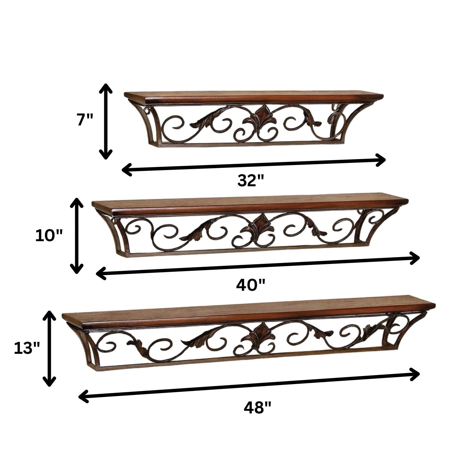 Abstract Wooden Wall Shelves Set of 3 - Decorative & Functional Storage