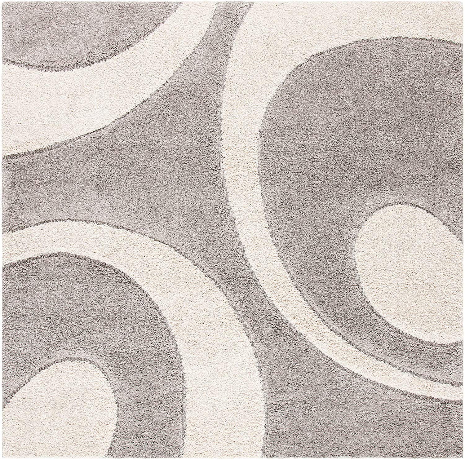 Abstract Cream and Beige Area Rug - Nestern