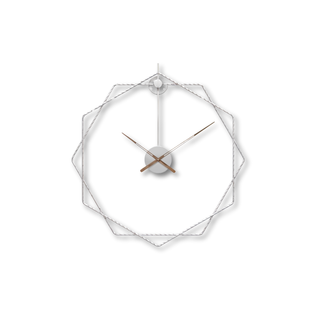 Geometric Hexagon Metal Wall Clock – Modern Luxury Design