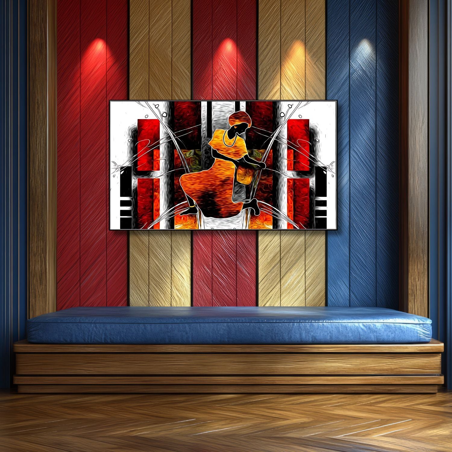 Abstract African Woman Modern Art Canvas Wall Decor Painting