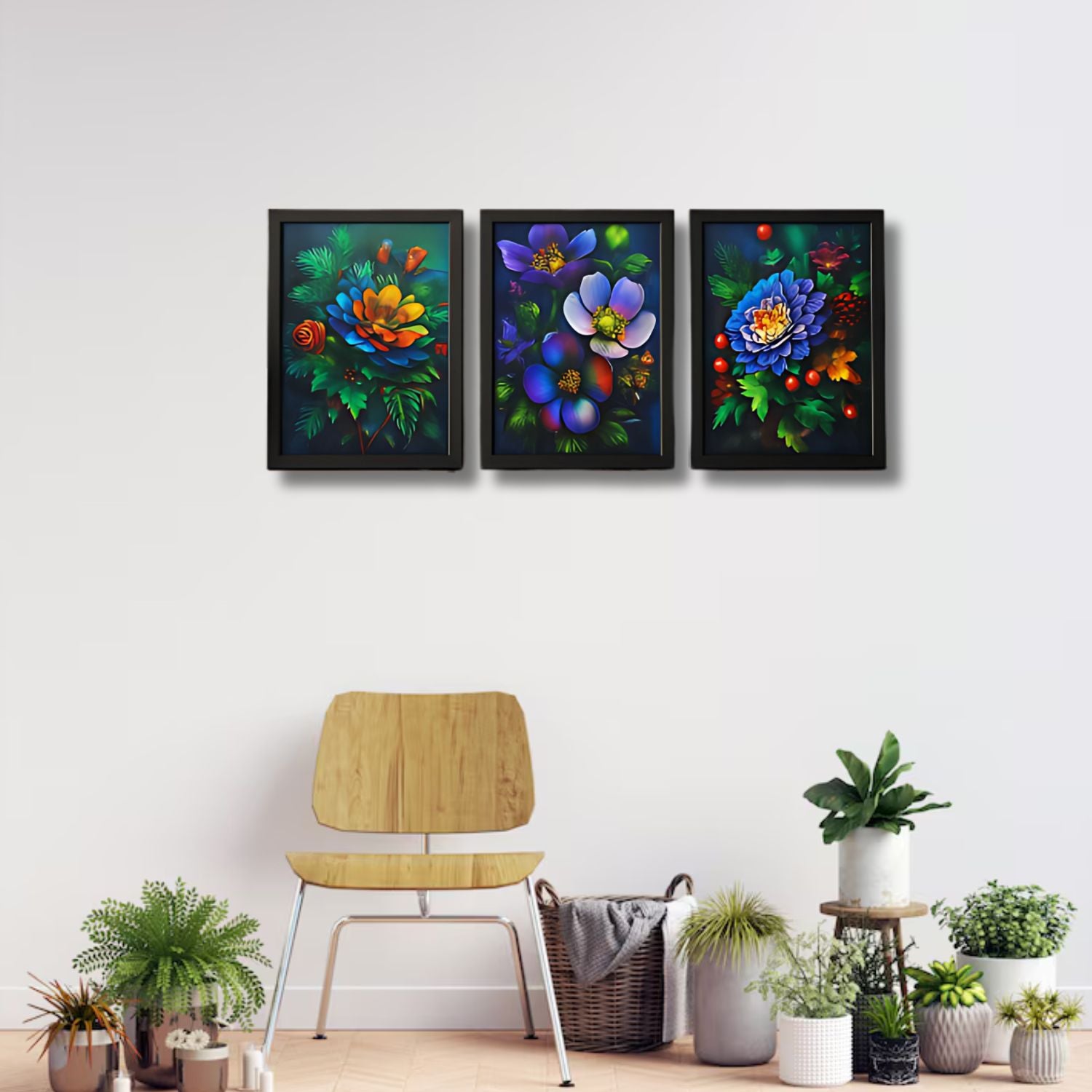 Vibrant Multicolor Floral Wall Art Set For Nature-Inspired Interiors