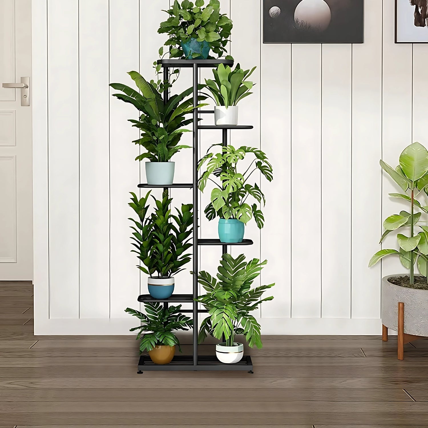 Stylish Metal 6 Tier Multi-Pot Plant Stand For Indoor Outdoor Display