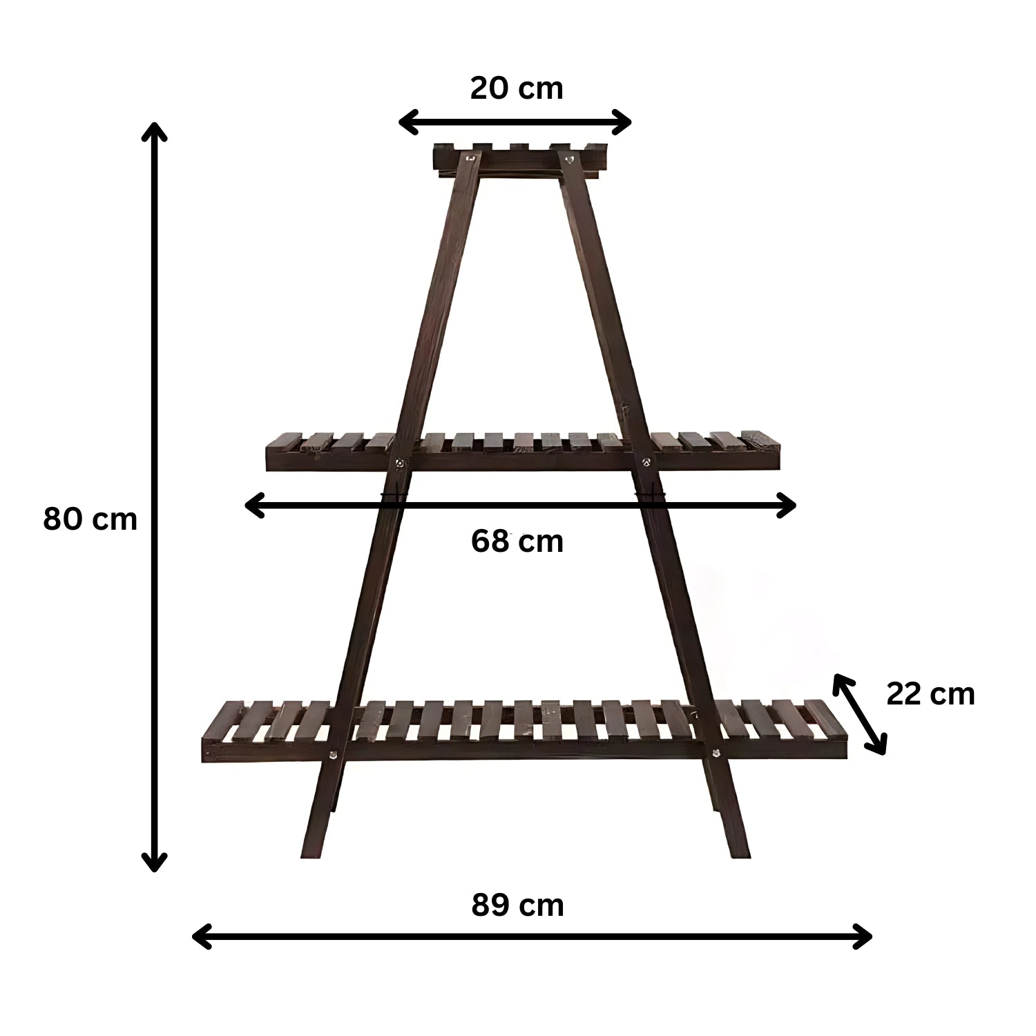 Elegant Wooden Triangular Multi-Tier Plant Stand For Indoor Outdoor Display