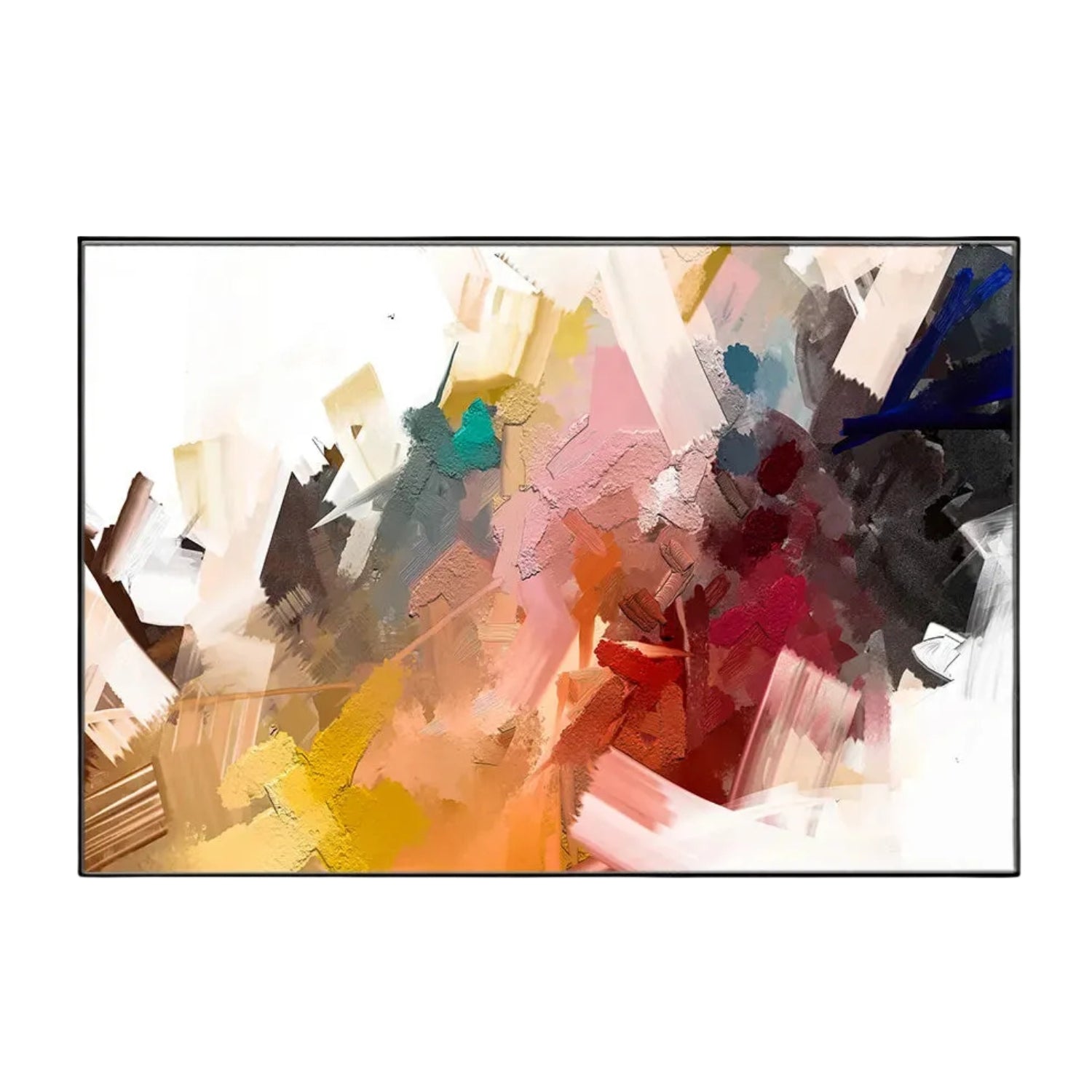 Vibrant Abstract Color Splash Framed Canvas Wall Art
