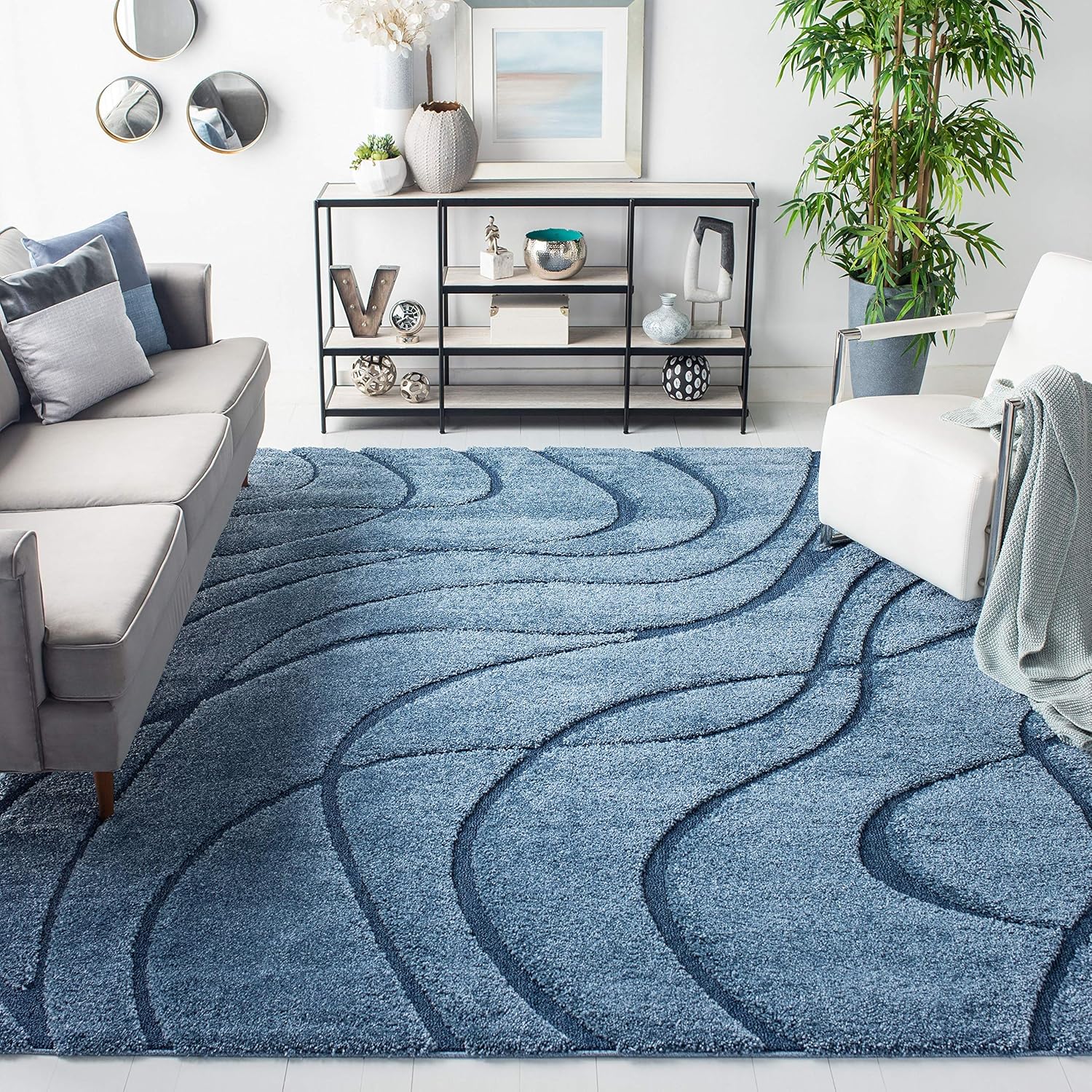 Blue Aesthetic Area Rug - Nestern