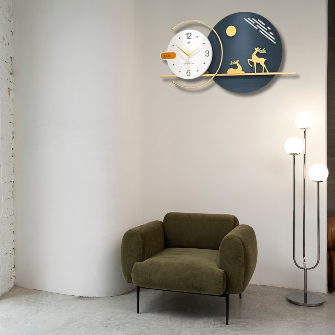 Minimalist Deer Theme Wall Clock – Unique Nature-Inspired Timepiece for Interiors