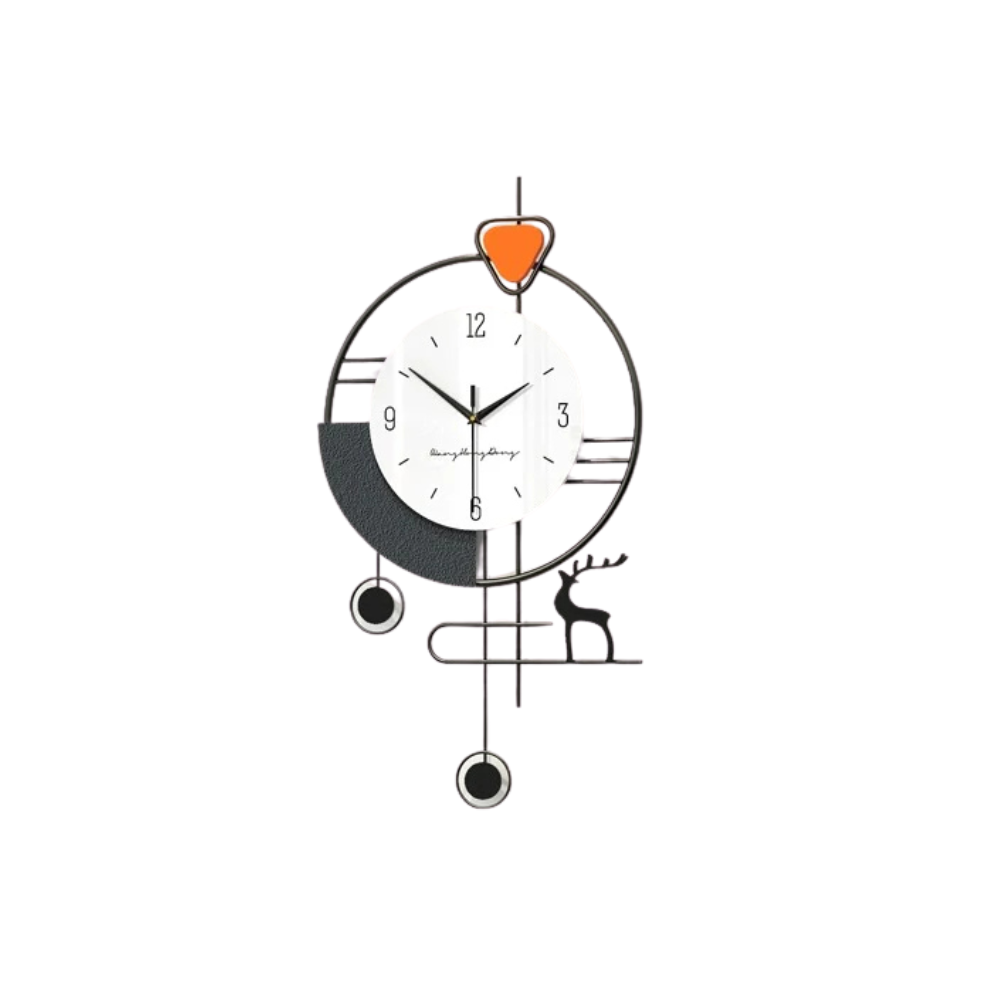 Modern Nordic Wall Clock with Creative Deer Design – Silent & Stylish Home Decor