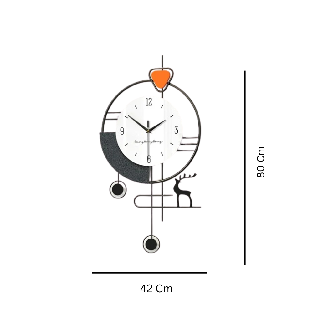Modern Nordic Wall Clock with Creative Deer Design – Silent & Stylish Home Decor