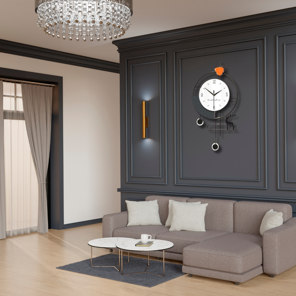 Modern Nordic Wall Clock with Creative Deer Design – Silent & Stylish Home Decor