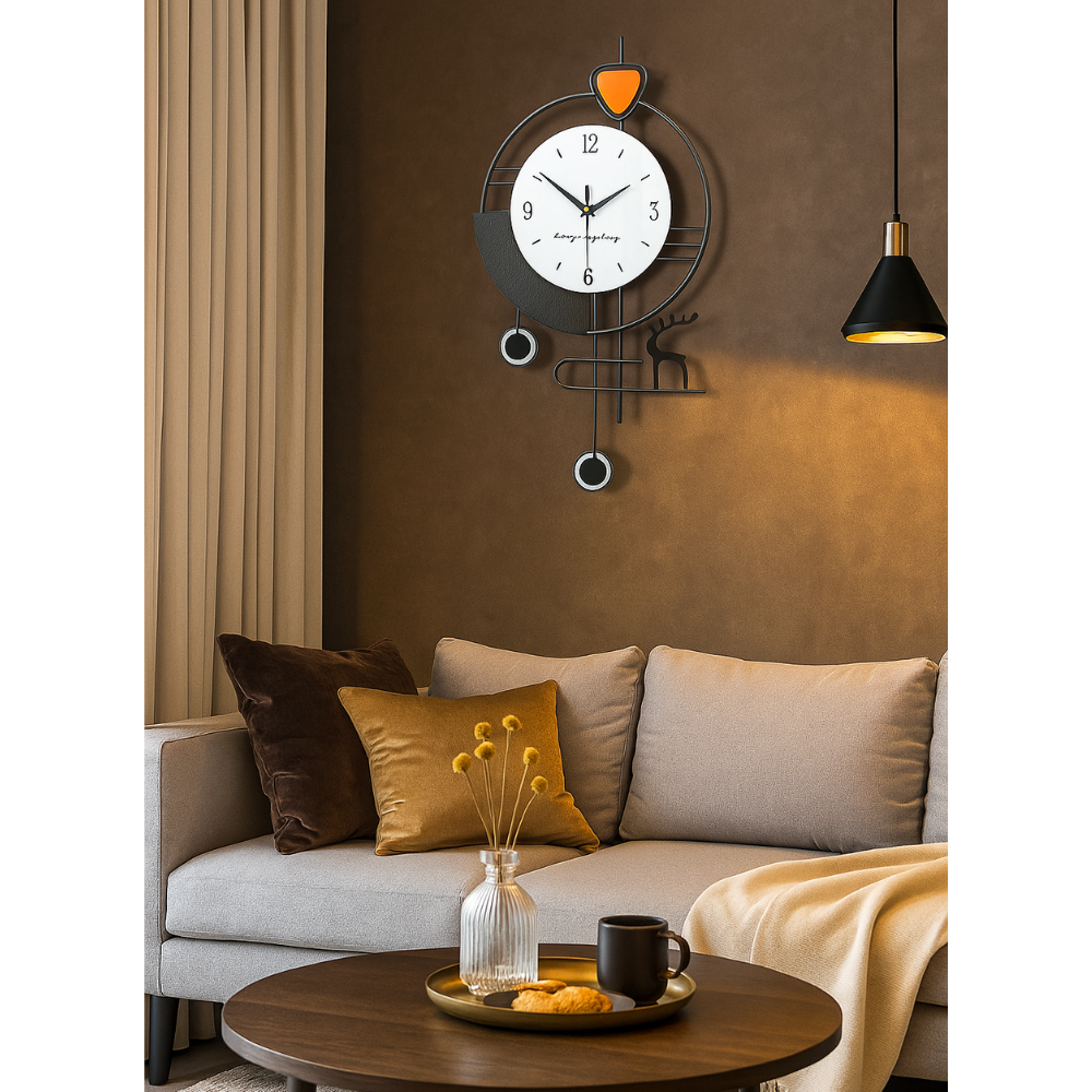 Modern Nordic Wall Clock with Creative Deer Design – Silent & Stylish Home Decor
