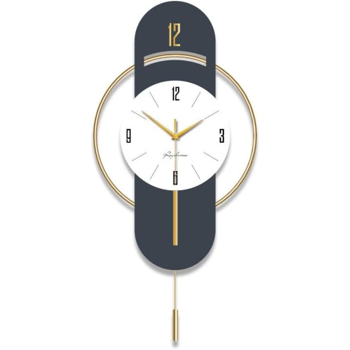 Luxury Nordic Wall Clock with Gold Accents – Modern Silent Decorative Clock