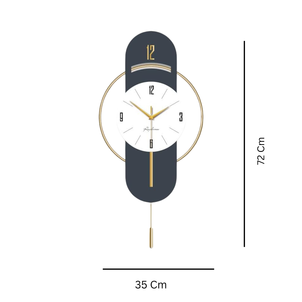 Luxury Nordic Wall Clock with Gold Accents – Modern Silent Decorative Clock