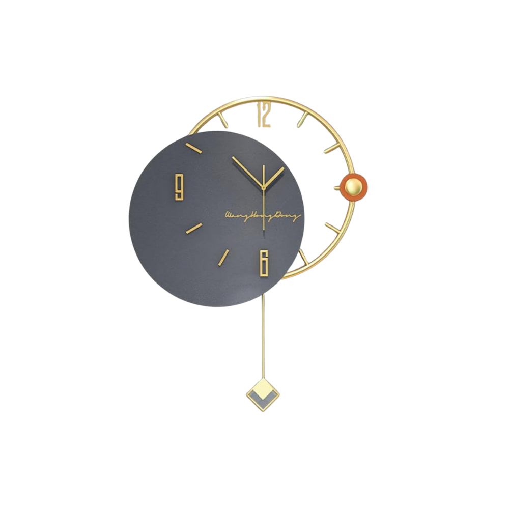 Geometric Wall Clock – Designer Gold Accent Piece
