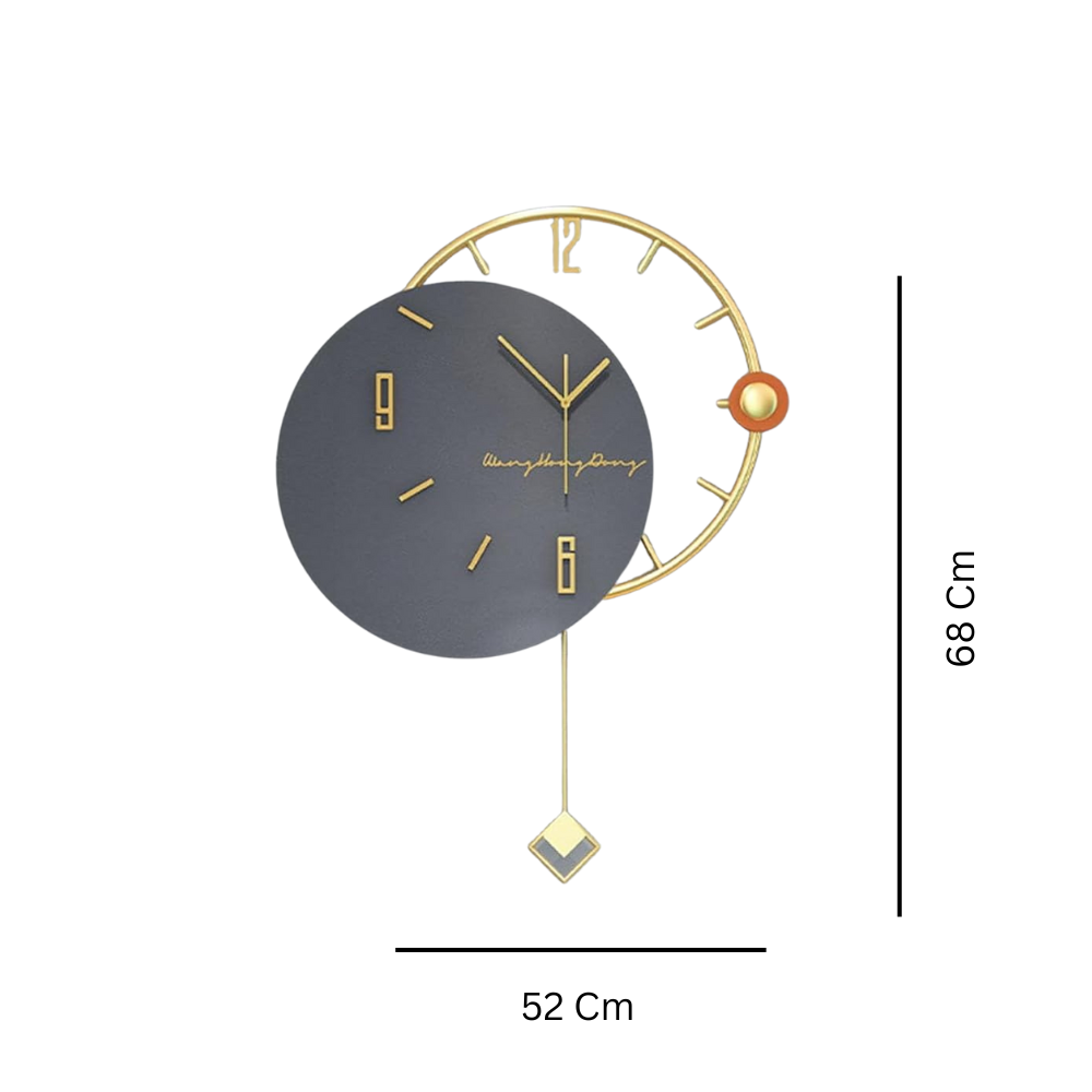 Geometric Wall Clock – Designer Gold Accent Piece