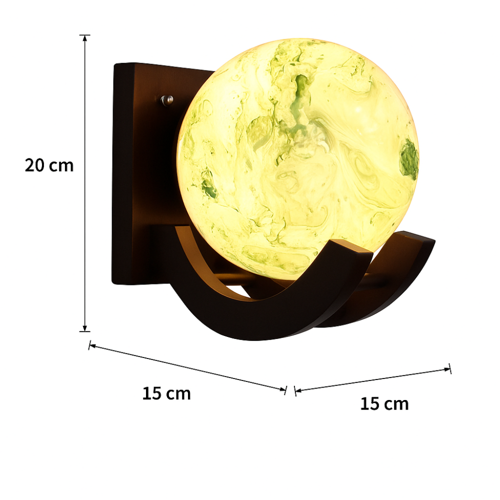 Marbled Spherical Wall Lamp