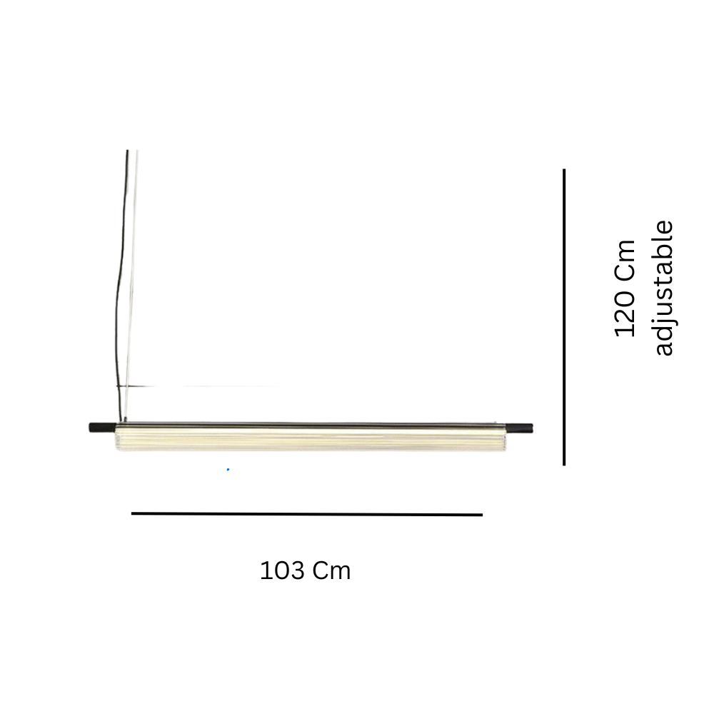 Modern Linear Glass Pendant Light – Sleek LED Hanging Lamp