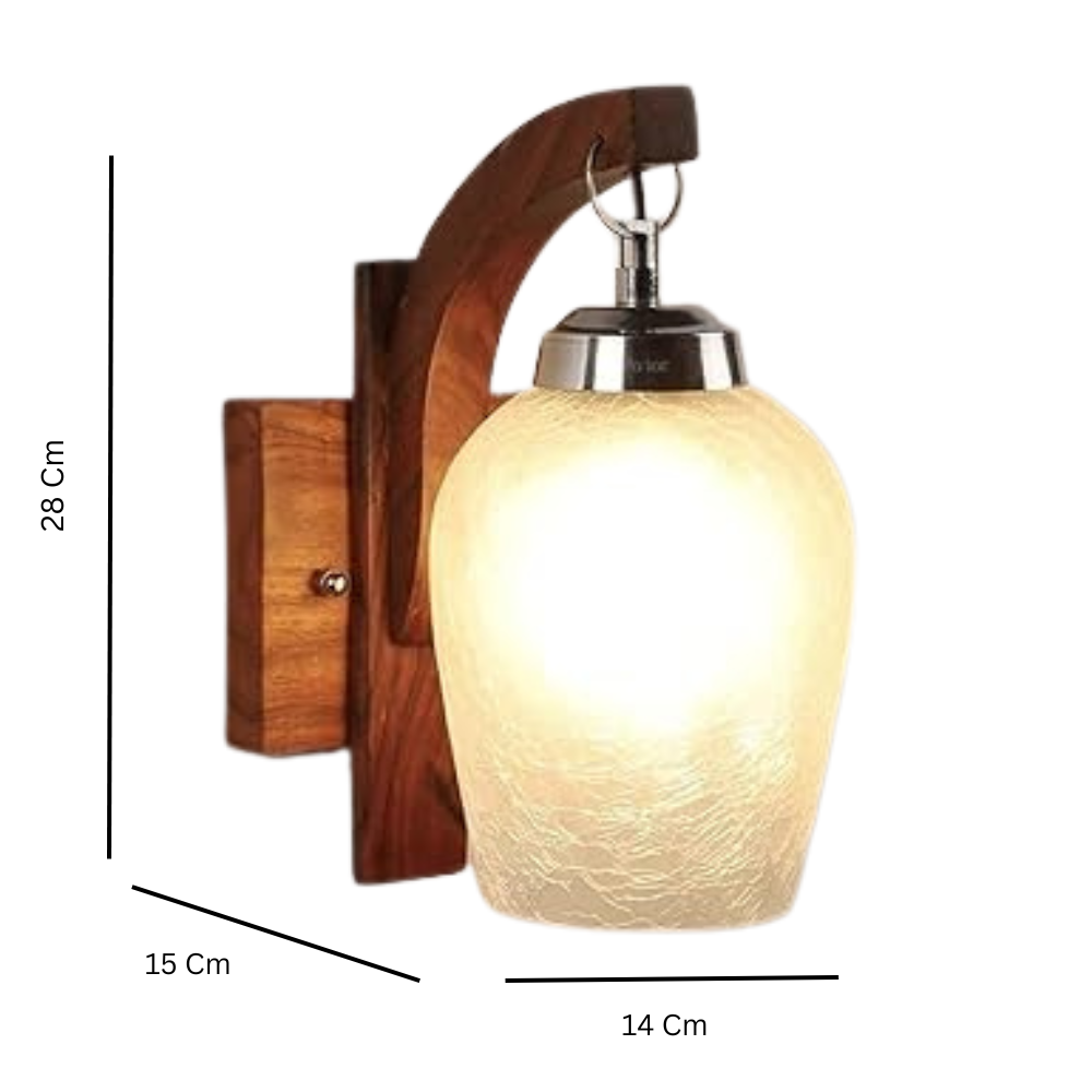 Rustic Wooden Bracket Wall Lamp