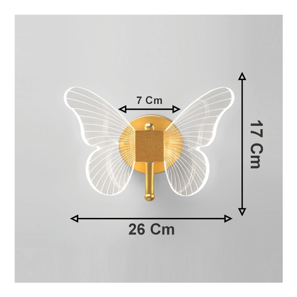 Butterfly LED Wall Light with 3 Color LED – Elegant Modern Decorative Wall Lamp for Bedroom & Living Room