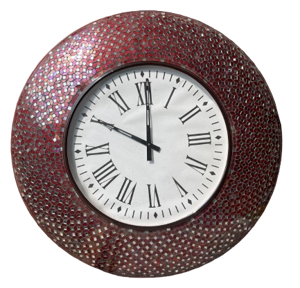 Elegant Mosaic Wall Clock with Roman Numerals - Classic Home Décor